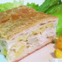 Быстрый пирог с курицей и картофелем