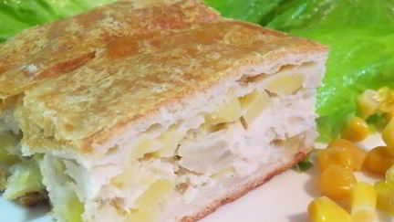 Рецепт Быстрого пирога с курицей и картофелем