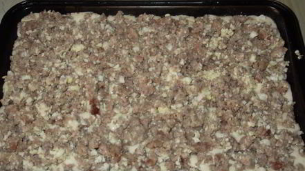 Рецепт быстрого заливного пирога с мясным фаршем