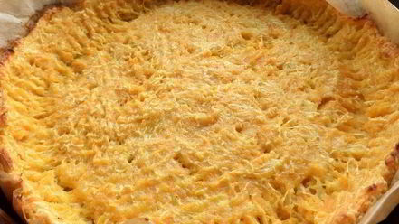 Рецепт киша на овощном корже с крабовыми палочками