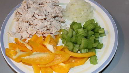 Рецепт киша с курицей, перцем и сельдереем