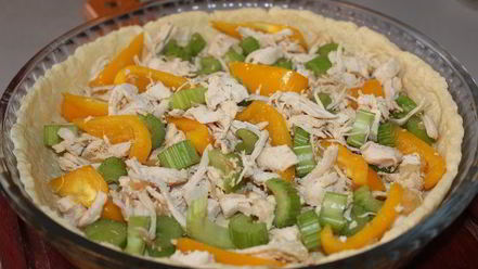 Рецепт киша с курицей, перцем и сельдереем