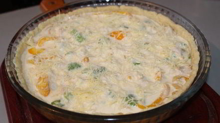 Рецепт киша с курицей, перцем и сельдереем