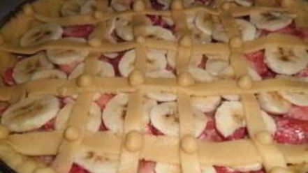 Рецепт клубнично-бананового пирог