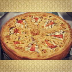 Рецепт Открытого рыбного пирога с грибами