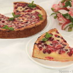 Рецепт Песочно-сметанного пирог с клюквой