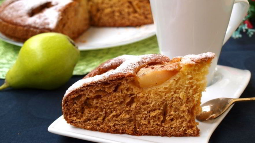 Рецепт пирога с грушей на молоке