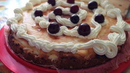 Рецепт творожного пирога с вишней