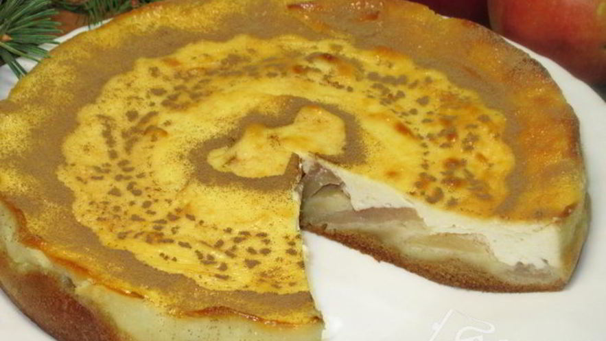 Рецепт творожного пирога с яблоками