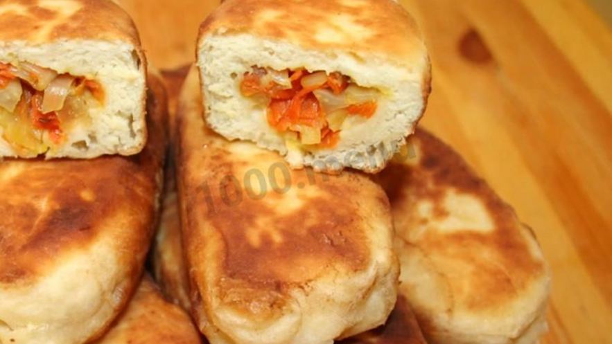 Рецепт пирожков из теста без дрожжей на сковороде