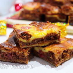 Рецепт Брауни с творогом и вишней