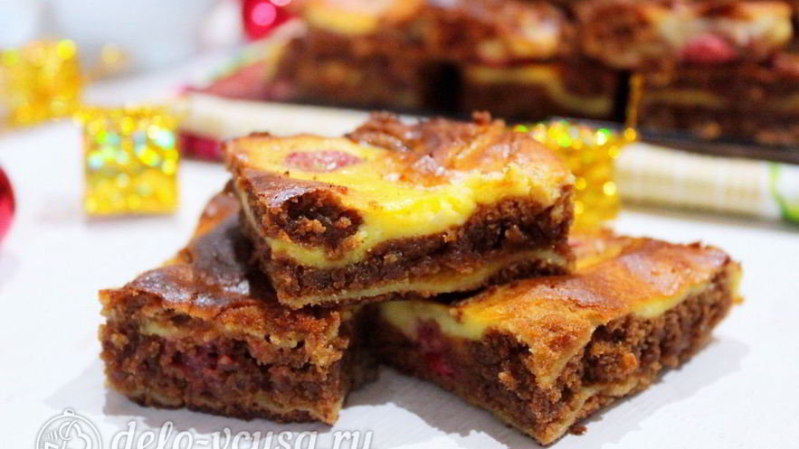 Рецепт брауни с творогом и вишней