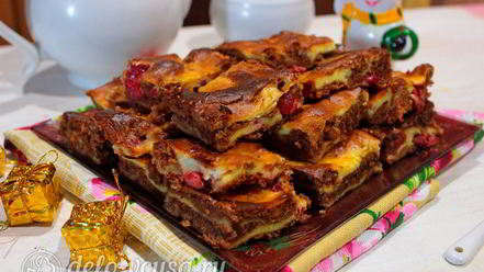 Рецепт брауни с творогом и вишней