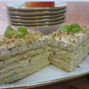 Рецепт Песочного пирожного со сливочно-ореховым кремом