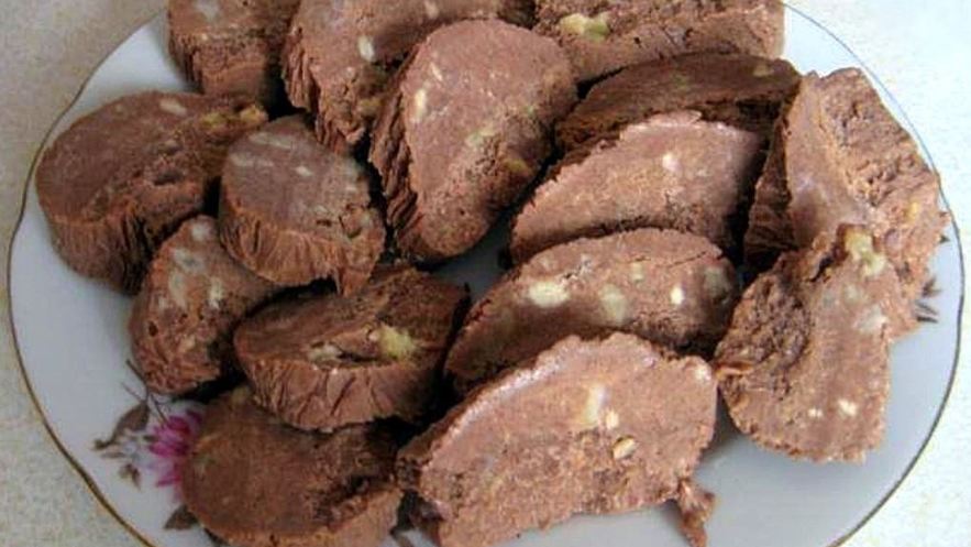 Рецепт пирожного колбаска из печенья