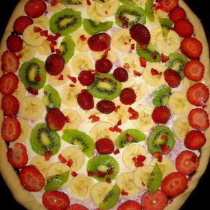 Рецепт Фруктово-ягодной пицца