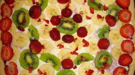 Рецепт Фруктово-ягодной пицца