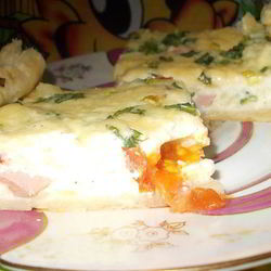 Рецепт Лжепиццы из двух сыров и зеленого лука