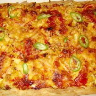 Рецепт Пиццы на кефире с курицей в духовке