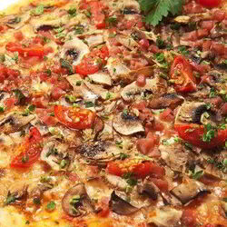 Рецепт Пиццы с грибами, помидорами и пряными травами