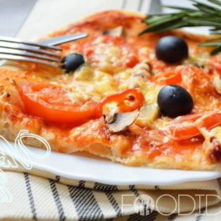 Рецепт Пиццы с грибамии и колбасой