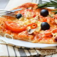 Рецепт Пиццы с грибамии и колбасой