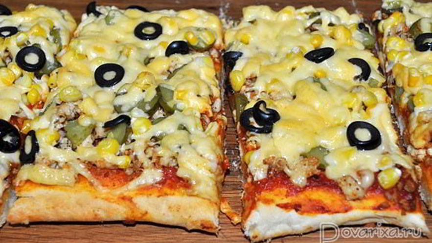 Рецепт пиццы с куриным фаршем