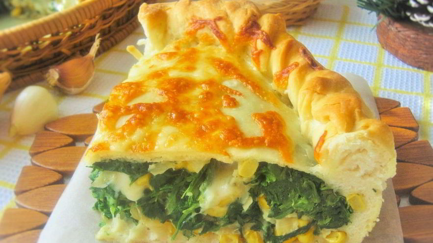 Рецепт пиццы с сыром и шпинатом