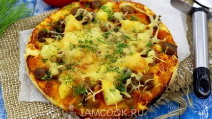 Рецепт Пиццы со свининой и ананасами