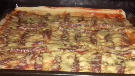 Рецепт пиццы спартанской из слоеного теста