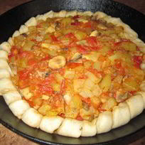 Веганская пицца с кабачками