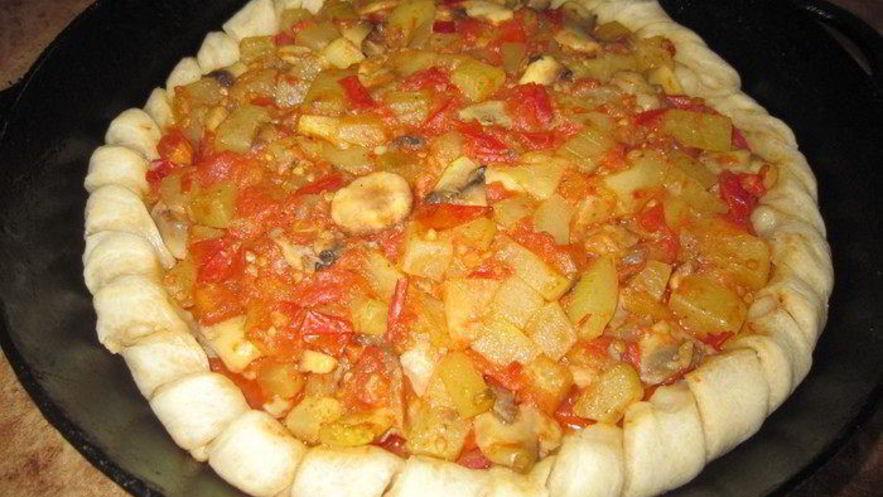 Рецепт веганской пиццы с кабачками