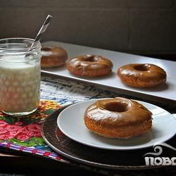 Рецепт Банановых пончиков с арахисовой глазурью