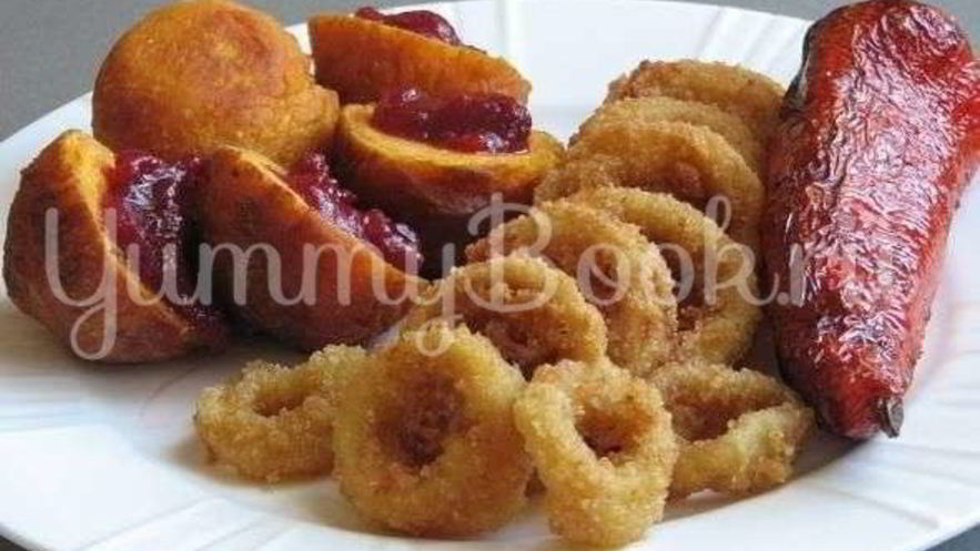 Рецепт тыквенных пончиков с кольцами кальмаров