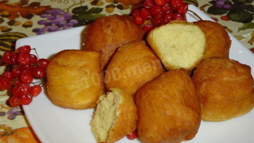 Рецепт жареных пончиков из творога и тыквы