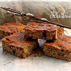 Рецепт Коврижек из цельнозерновой муки с овсянкой и шоколадом