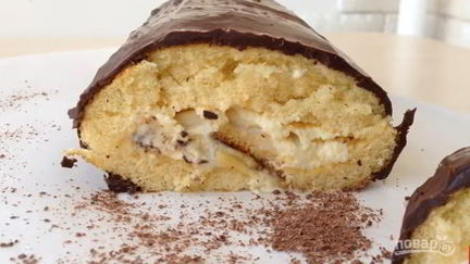 Рецепт Шоколадна-бананового рулет