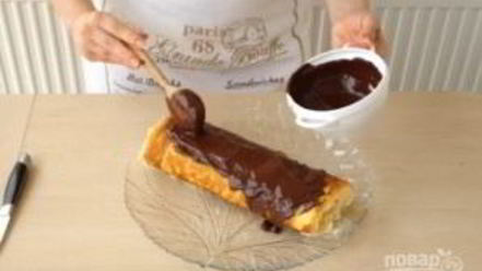 Рецепт шоколадна-бананового рулет