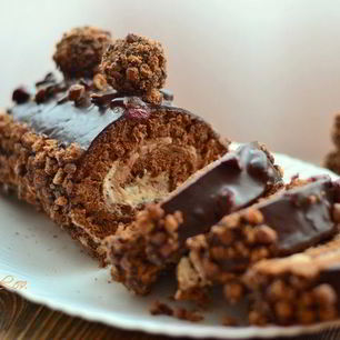 Рецепт Шоколадна-трюфельного рулет