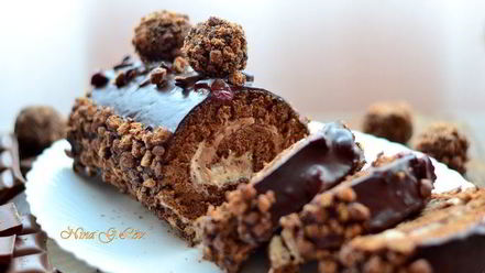 Рецепт шоколадна-трюфельного рулет