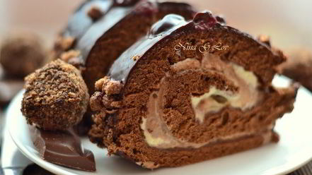 Рецепт шоколадна-трюфельного рулет