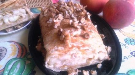 Рецепт быстрого штруделя из лаваша с грушей