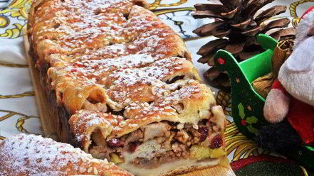 Рецепт штруделя с грушей и яблоками