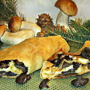 Рецепт Штруделя с лесными грибами и сыром Бри