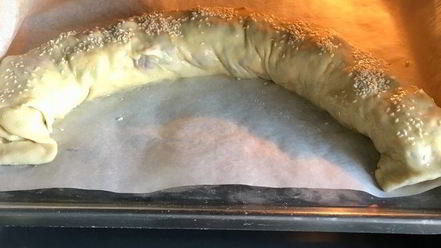 Рецепт штруделя с лососем, фасолью и рикоттой