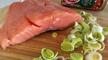 Рецепт штруделя с лососем, фасолью и рикоттой