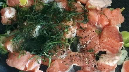 Рецепт штруделя с лососем, фасолью и рикоттой