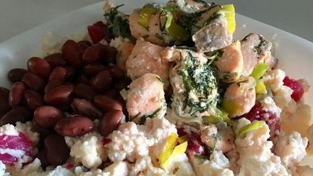 Рецепт штруделя с лососем, фасолью и рикоттой