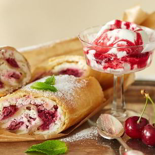 Рецепт Штруделя с творогом и черешней