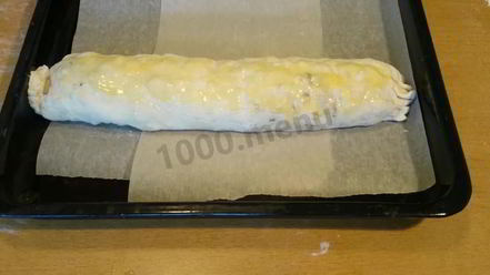 Рецепт штруделя яблочного классического из слоеного теста